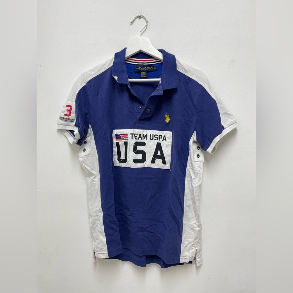 U.S. Polo Assn. Men's Polo in Blue and White Size M
